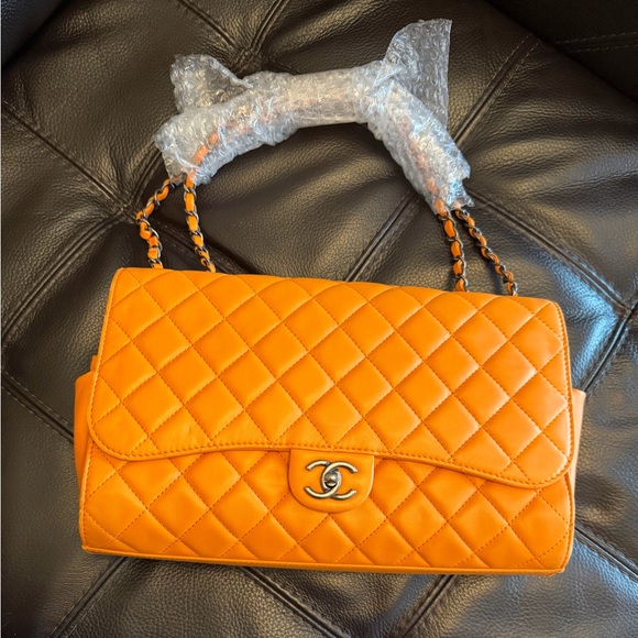 CHANEL Handbags - Orange Quilted Convertible Shoulder Bag
